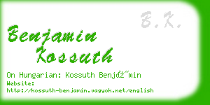 benjamin kossuth business card